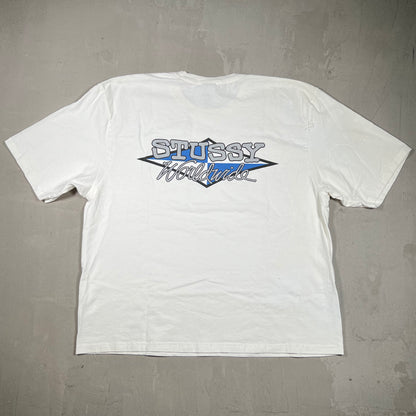 Stussy Worldwide White Tee Size XL USED x17777