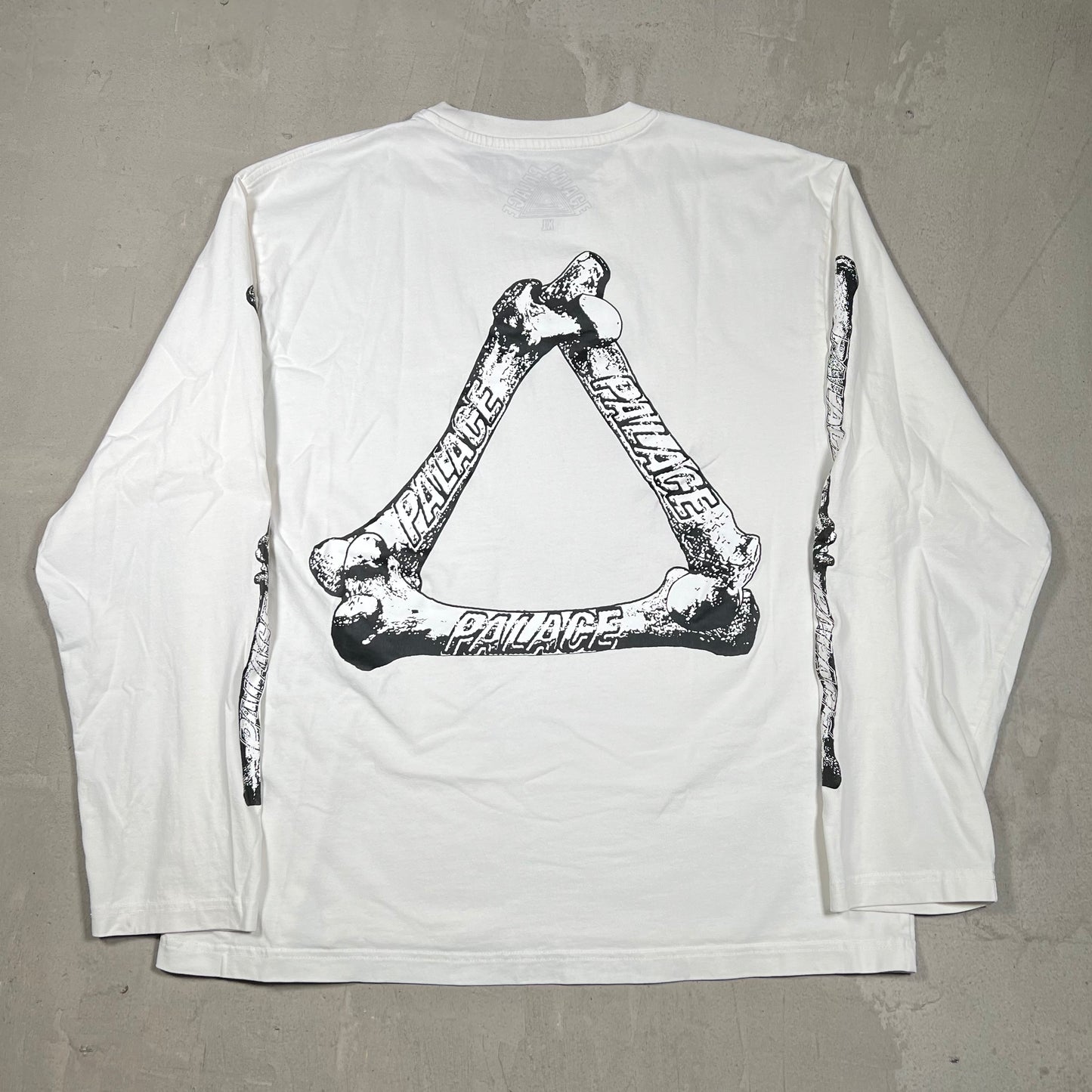Palace Skateboards White Bones Longsleeve Size XL USED x17868