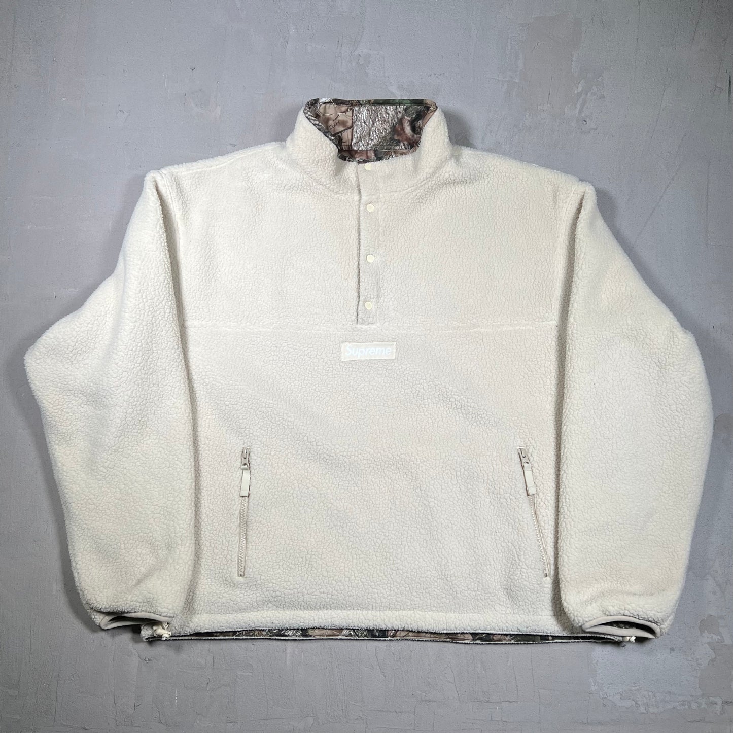 Supreme Polartec Shearling Reversible Pullover True Timber Camo (2024) Size XL USED x17950