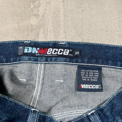 Y2K Mecca Dark Blue Jeans Size 34 USED v19823