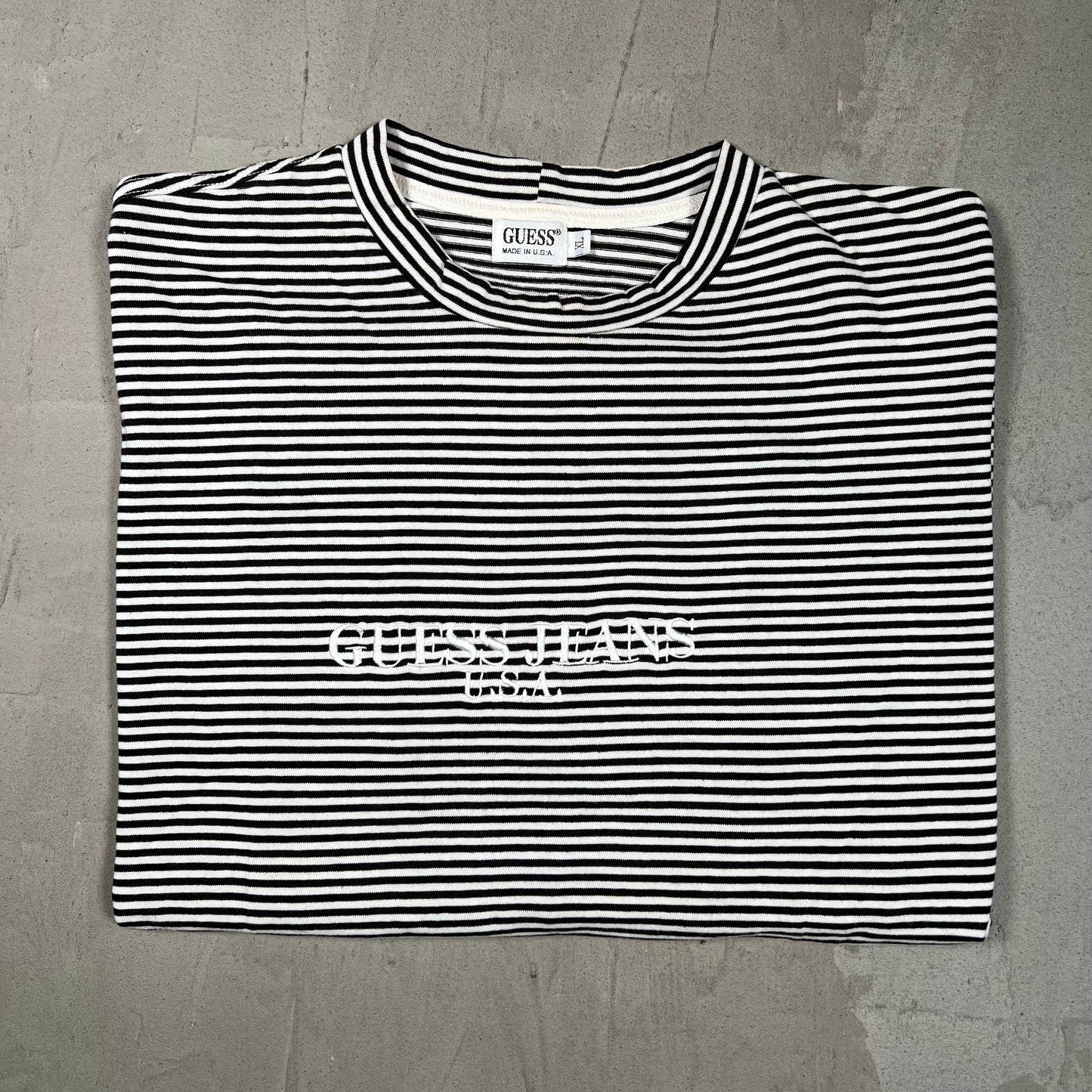 1990s Guess Jeans Striped Tee Size XL USED v19818