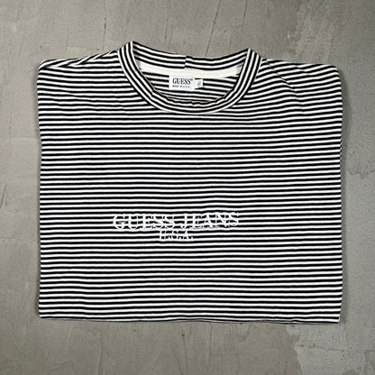 1990s Guess Jeans Striped Tee Size XL USED v19818