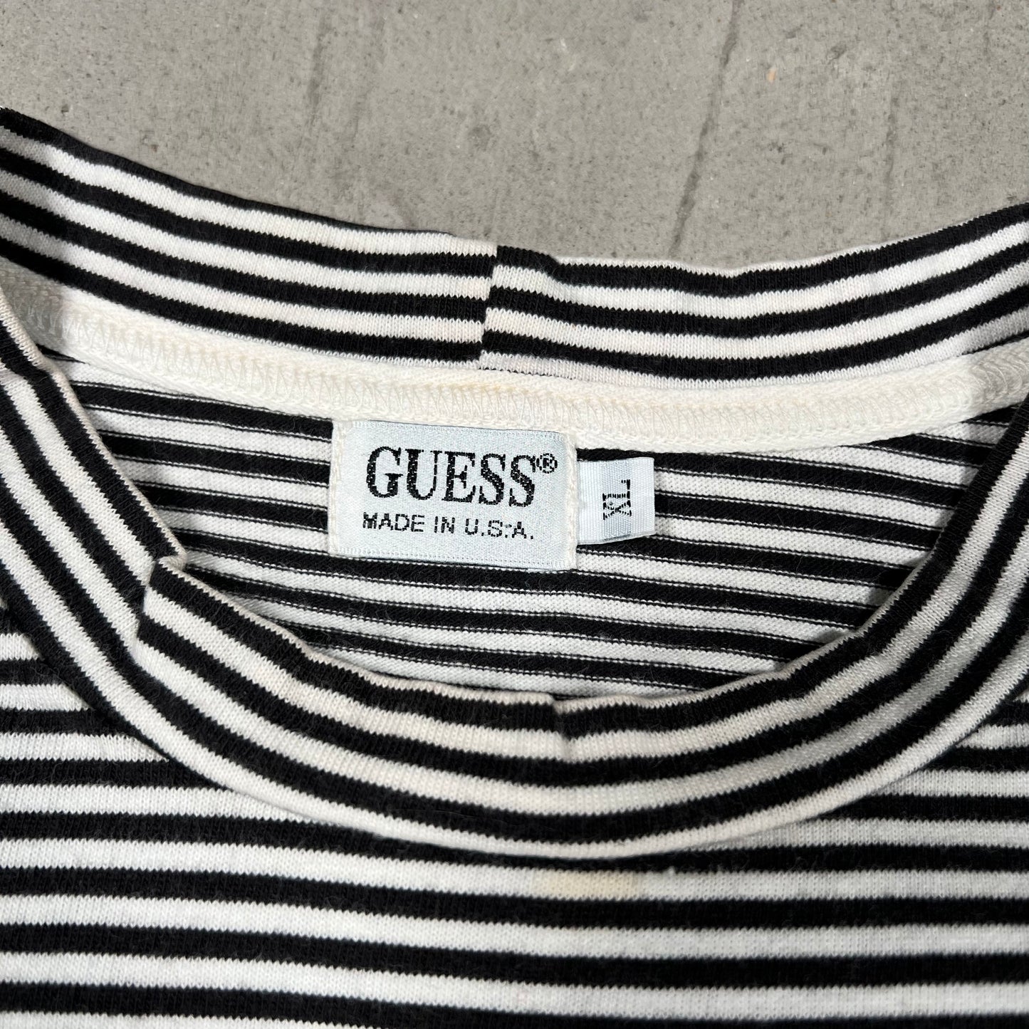 1990s Guess Jeans Striped Tee Size XL USED v19818