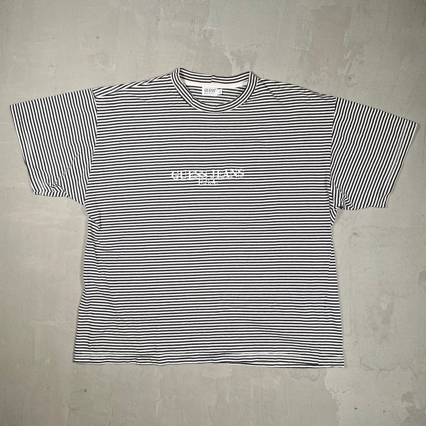 1990s Guess Jeans Striped Tee Size XL USED v19818