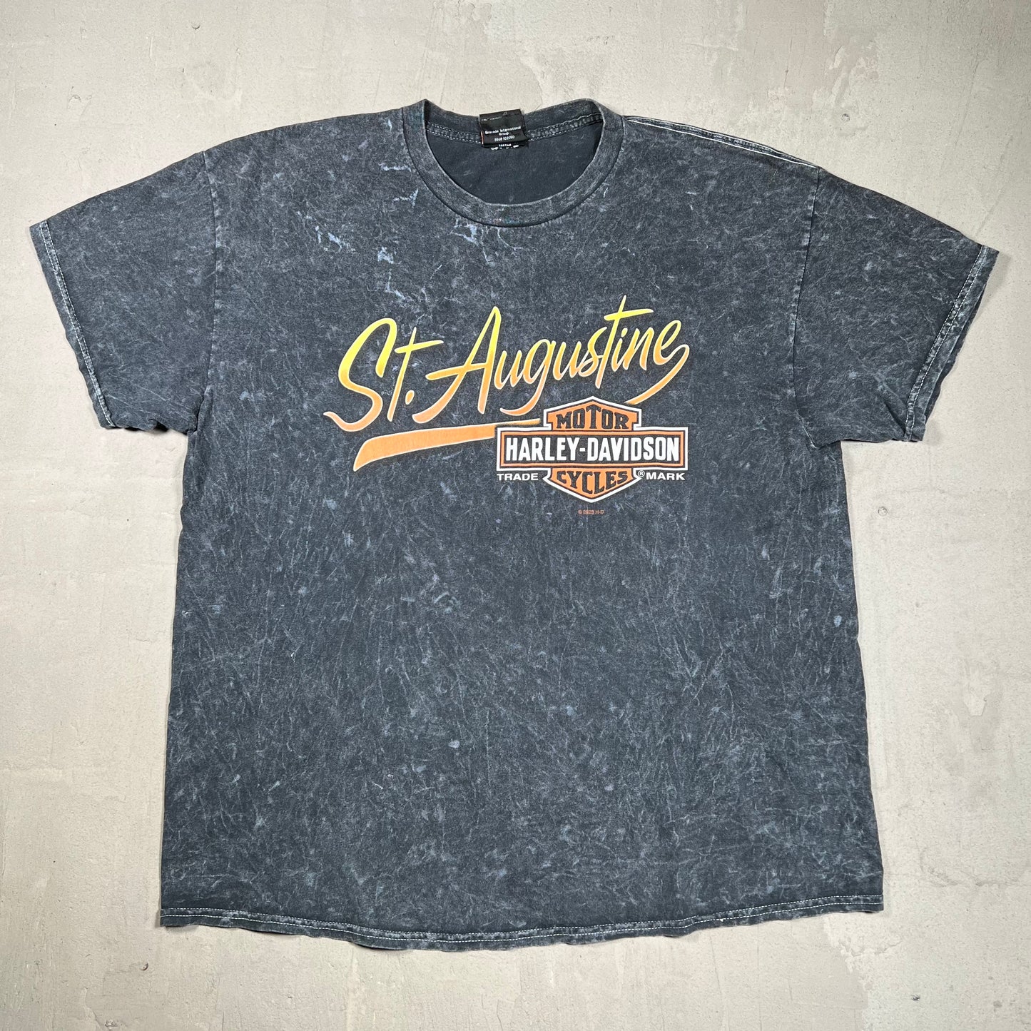 2023 Harley Davidson "St Augustine" Washed Black Tee Size XL USED v19819
