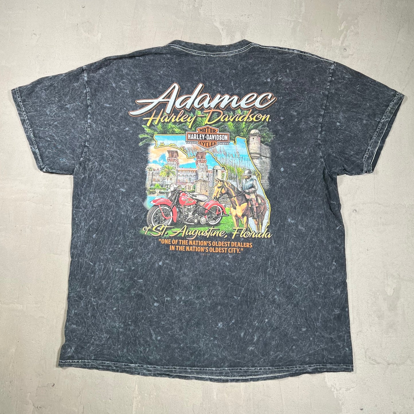 2023 Harley Davidson "St Augustine" Washed Black Tee Size XL USED v19819