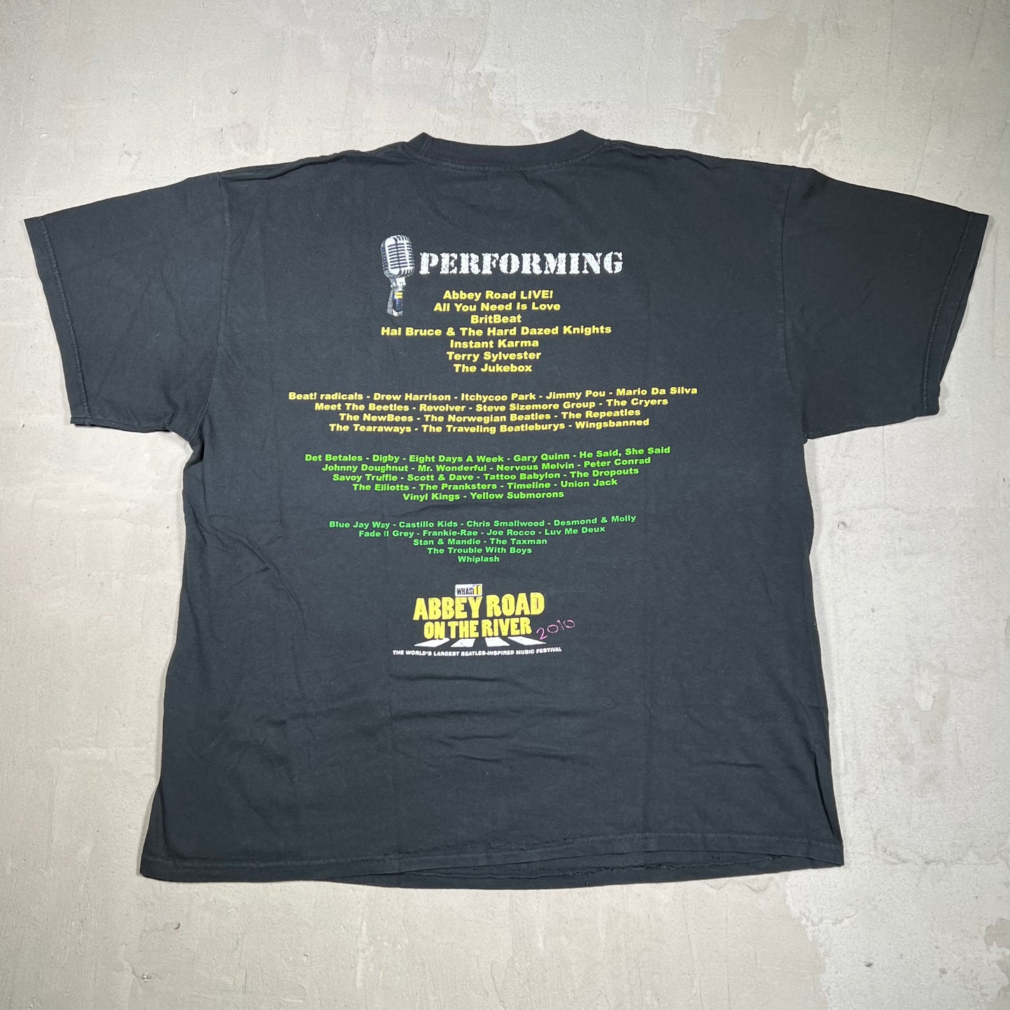 2010 Abbey Road Music Fest Black Tee Size XL USED v19822
