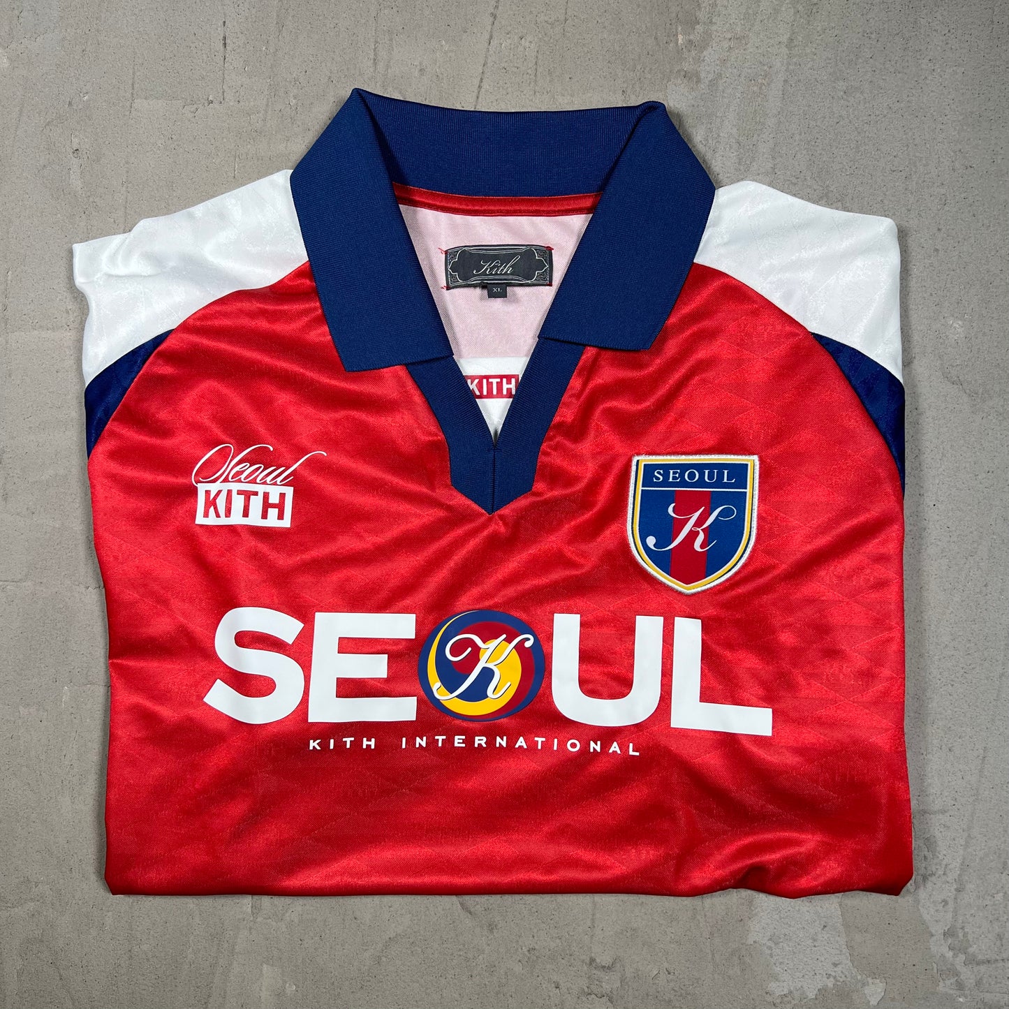 Kith Seoul Red Soccer Jersey Size XL NEW x17939
