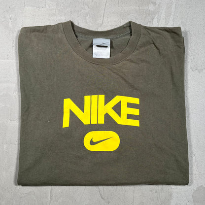 Y2K Nike Olive Green Tee Size XL USED v19861