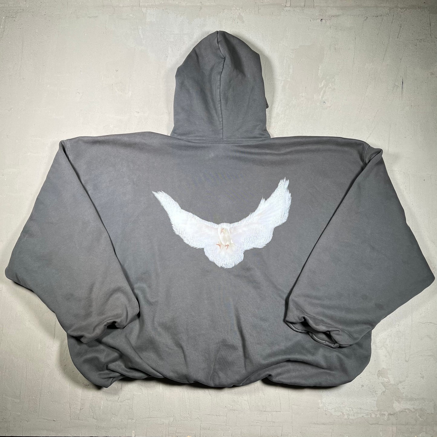 Yeezy Gap Double Layer Dove Washed Grey Hoodie Size XL USED x18065