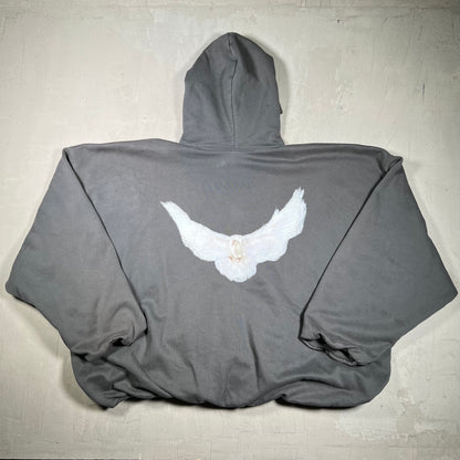 Yeezy Gap Double Layer Dove Washed Grey Hoodie Size XL USED x18065