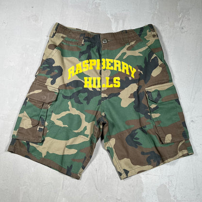GV Gallery Raspberry Hills Camo Yellow Logoi Shorts Size Small NEW x18068