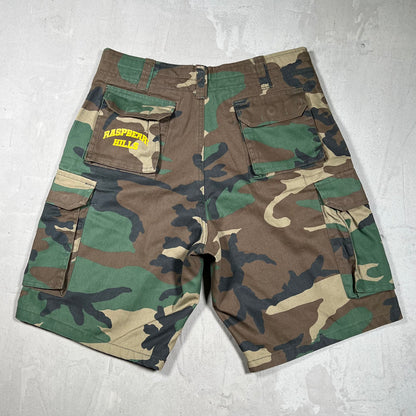 GV Gallery Raspberry Hills Camo Yellow Logoi Shorts Size Small NEW x18068