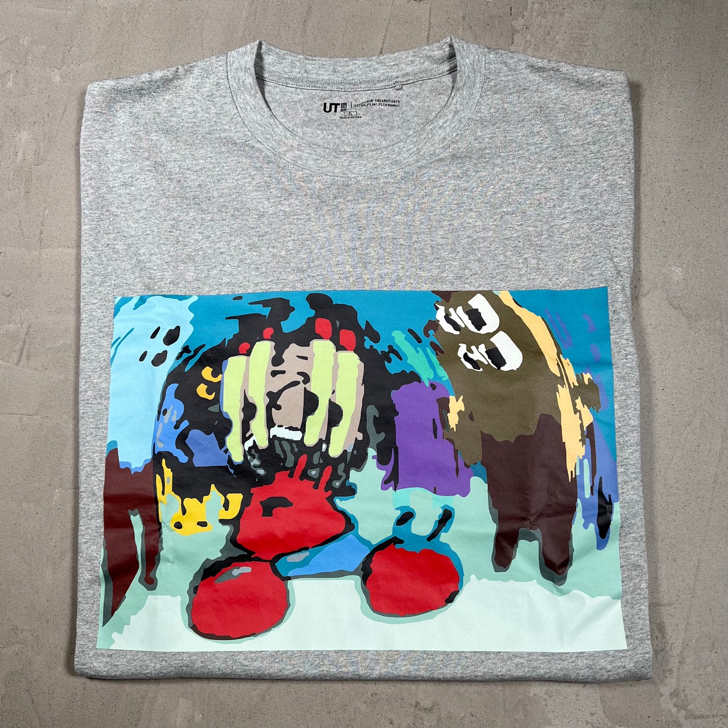 CPFM Uniqlo Spongebob Mr Crab Grey Tee Size XL USED x18071