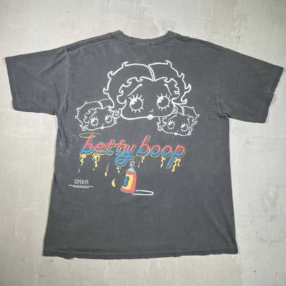 1994 Betty Boop Graffiti Artist Washed Black Tee Size XL USED v19866