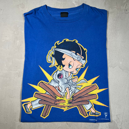 1998 Betty Boop Blue Karate Tee Size XL USED v19867