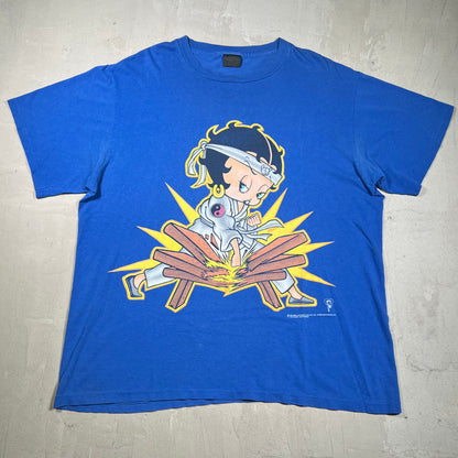1998 Betty Boop Blue Karate Tee Size XL USED v19867