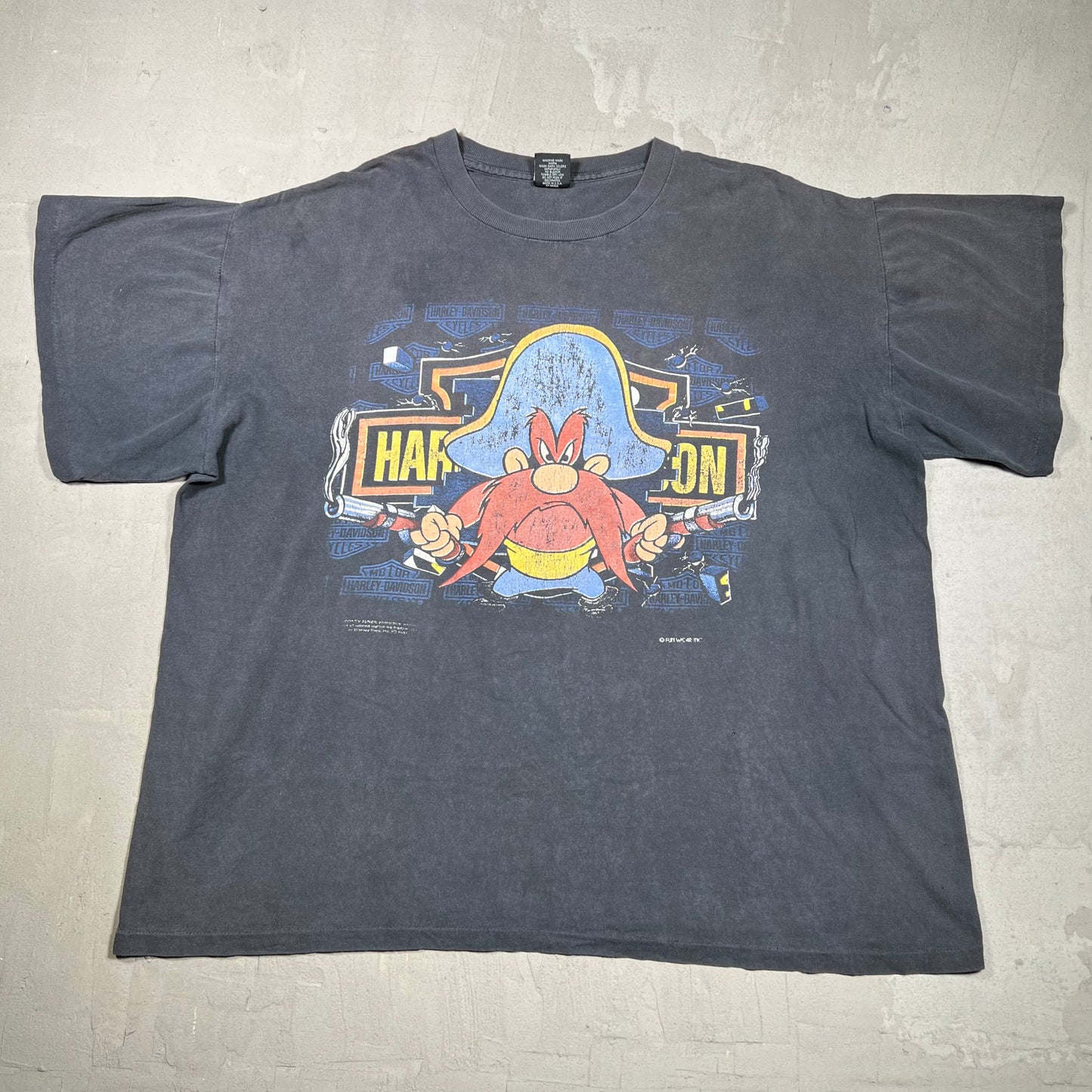 1991 Harley Davdison Yosemite Sam Black Tee Size XL USED v19869