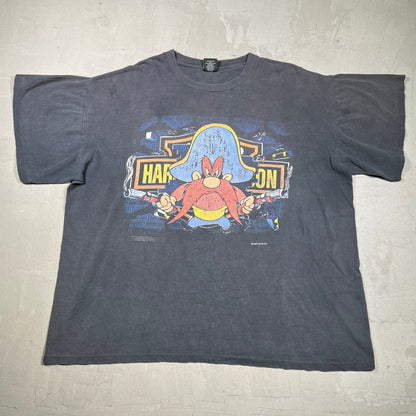 1991 Harley Davdison Yosemite Sam Black Tee Size XL USED v19869