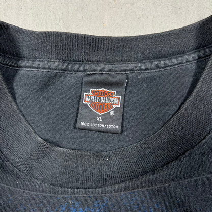 1998 Harley Davidson "El Paso" Flames Black Longsleeve Size XL USED v19868