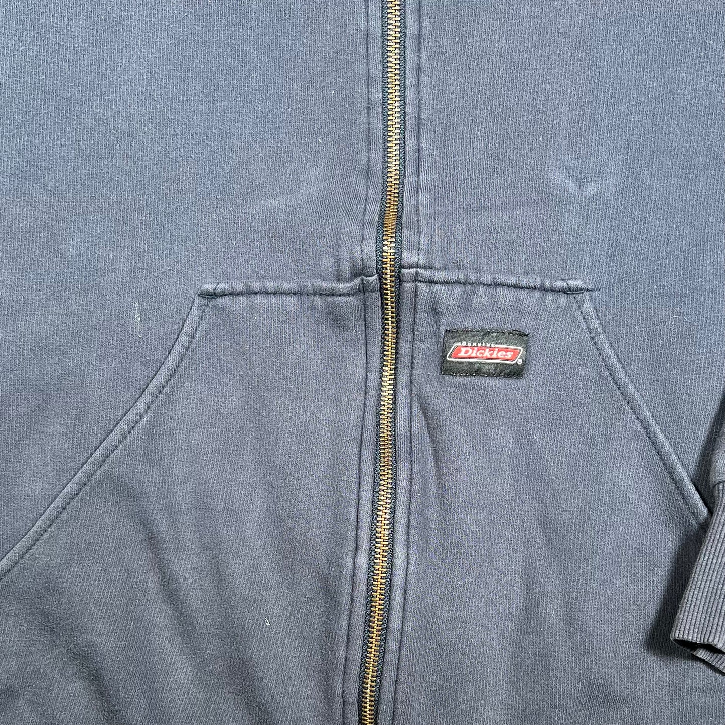 Y2K Dickies Washed Navy Waffle Lined Hoodie Size Large USED v19873