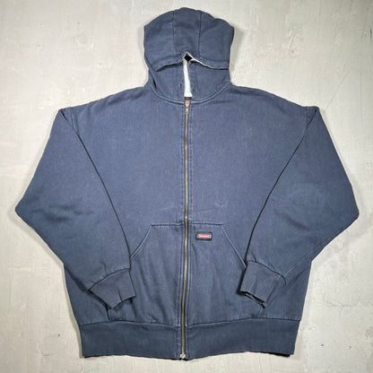 Y2K Dickies Washed Navy Waffle Lined Hoodie Size Large USED v19873