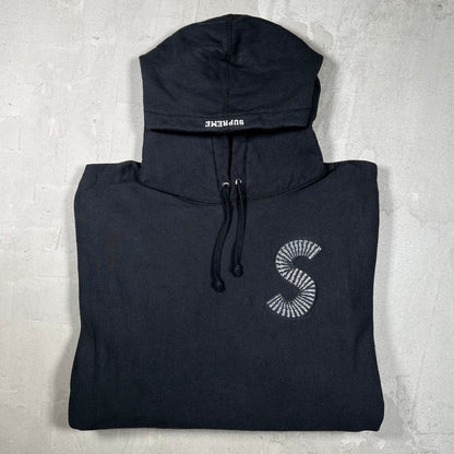 Supreme Repeat S Logo Black Hoodie Size Large USED x18090