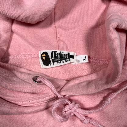 Bape Small Ape Head Logo Pink Hoodie Size XL USED x18100