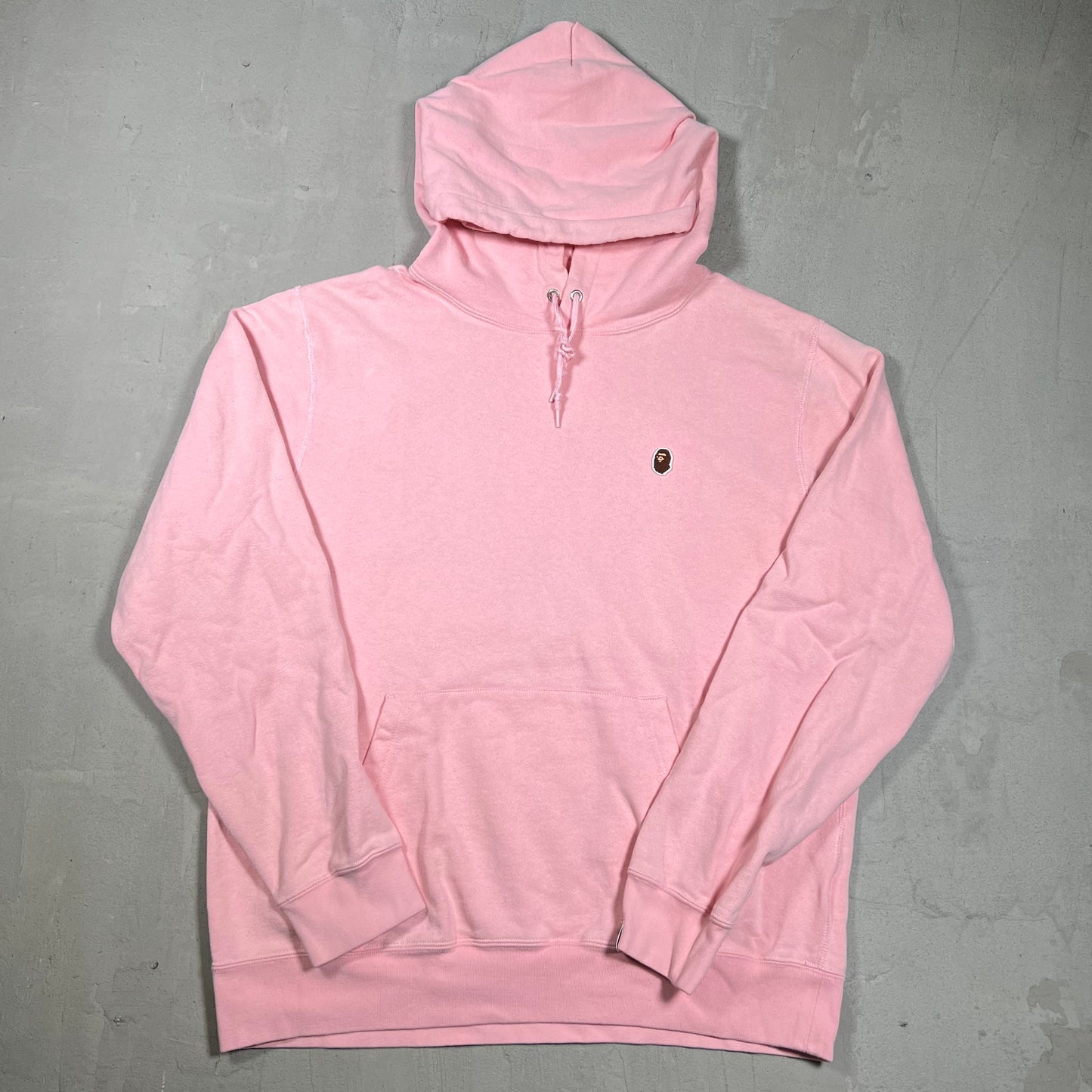 Bape Small Ape Head Logo Pink Hoodie Size XL USED x18100