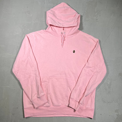 Bape Small Ape Head Logo Pink Hoodie Size XL USED x18100