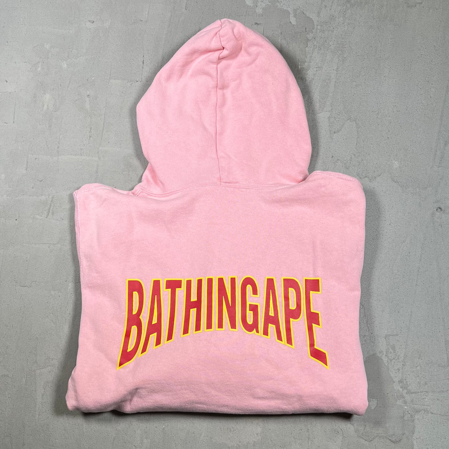 Bape Small Ape Head Logo Pink Hoodie Size XL USED x18100
