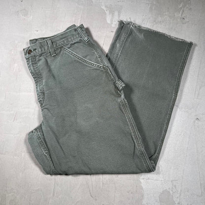 Y2K Carhartt Olive Green Carpenter Pants Size 34x34 USED v19892