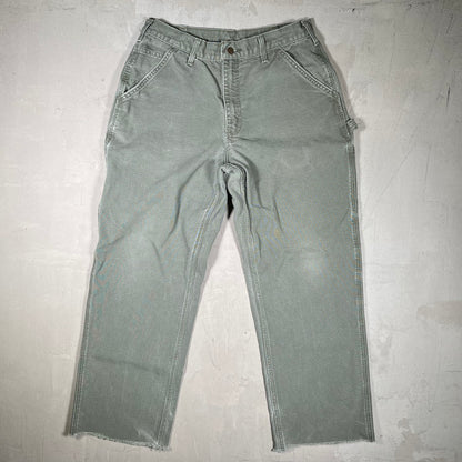 Y2K Carhartt Olive Green Carpenter Pants Size 34x34 USED v19892