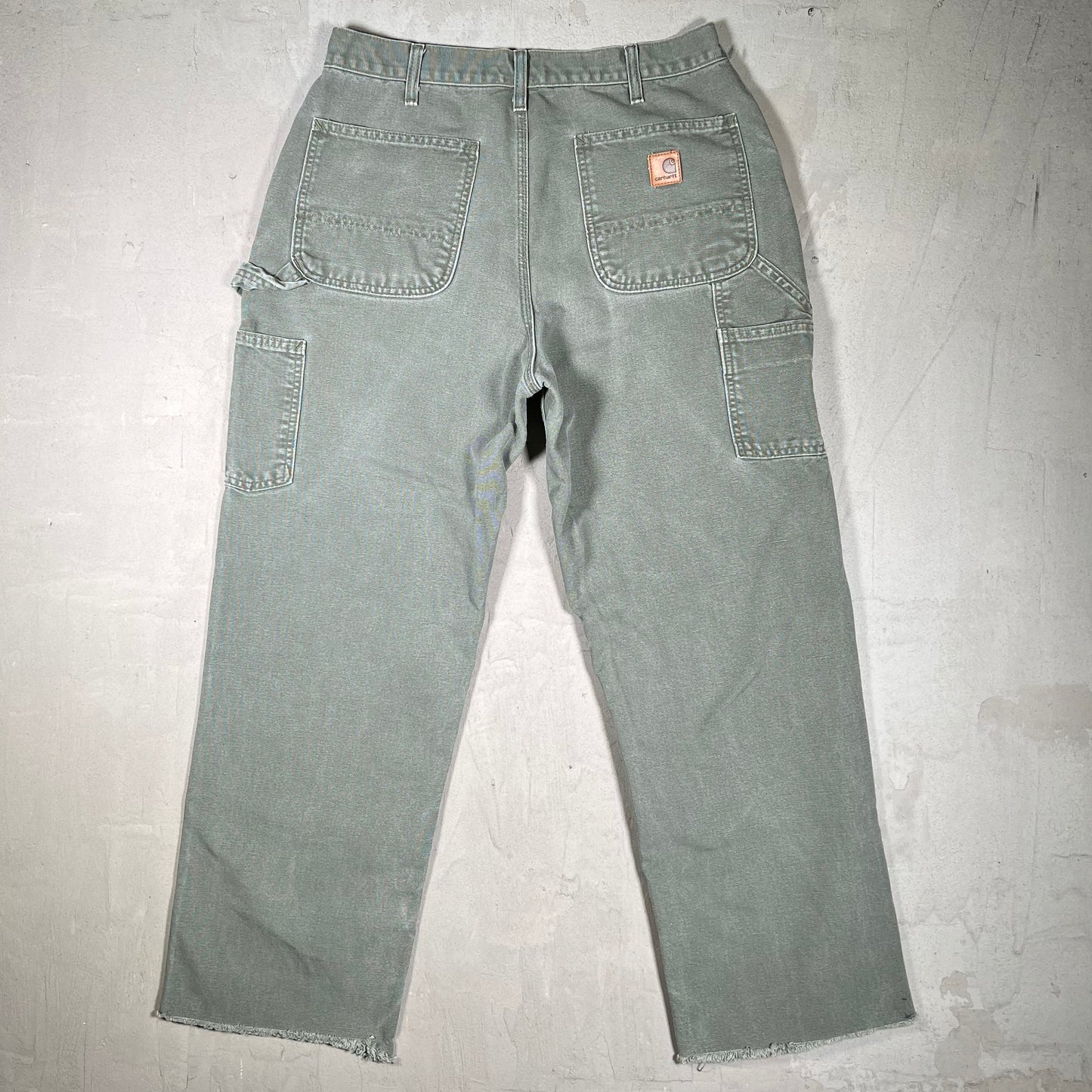 Y2K Carhartt Olive Green Carpenter Pants Size 34x34 USED v19892