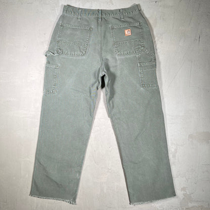 Y2K Carhartt Olive Green Carpenter Pants Size 34x34 USED v19892