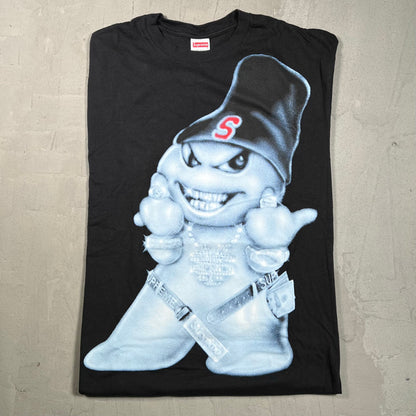 Supreme Snowman Black Tee Size Large USED x18034