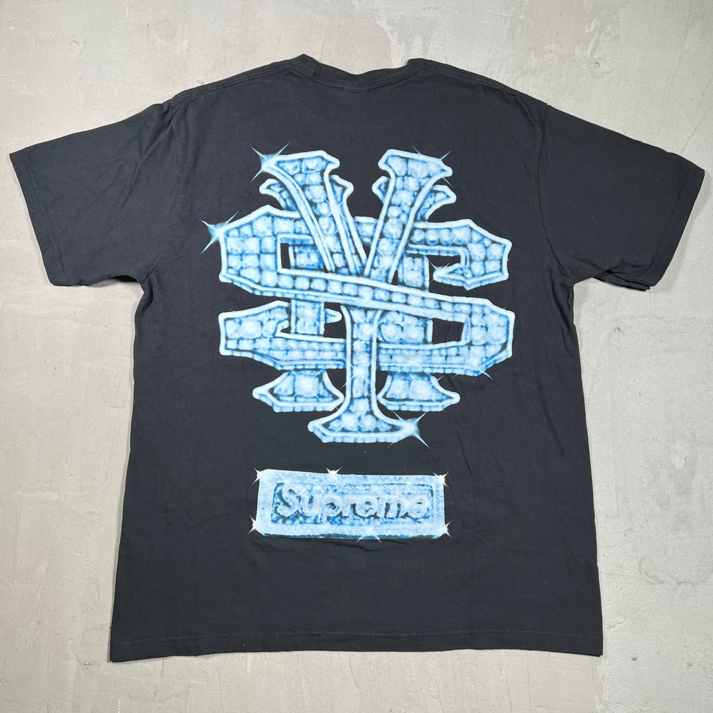 Supreme Snowman Black Tee Size Large USED x18034