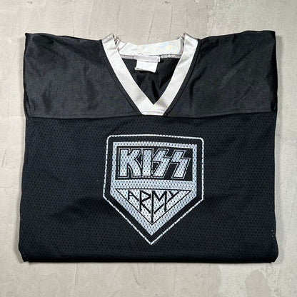 2003 Kiss Army Blackout Mesh Hockey Jersey Size XXL USED v19893