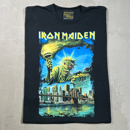 2008 Iron Maiden "Somewhere Back In Time World Tour" New York Black Tee Size XXL USED v19894