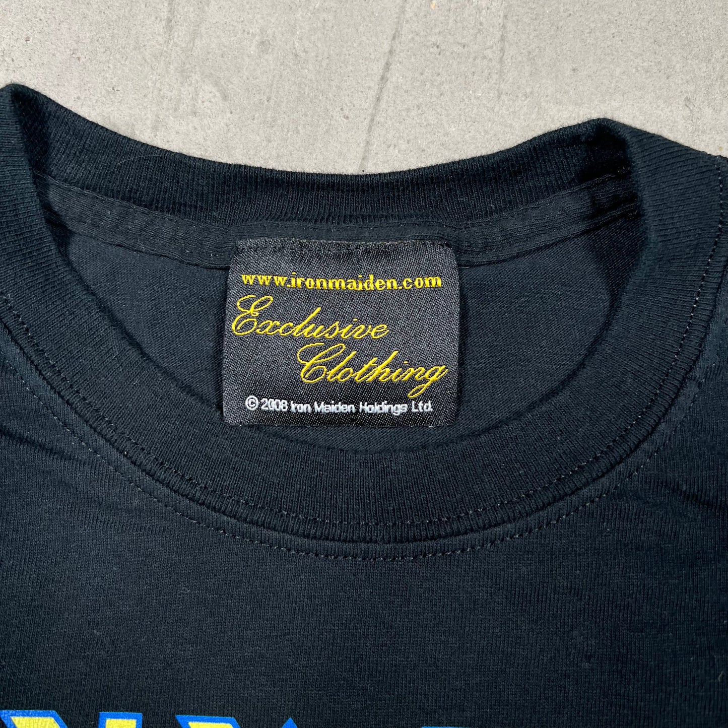 2008 Iron Maiden "Somewhere Back In Time World Tour" New York Black Tee Size XXL USED v19894