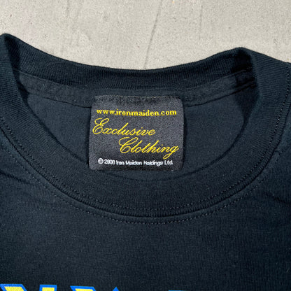 2008 Iron Maiden "Somewhere Back In Time World Tour" New York Black Tee Size XXL USED v19894