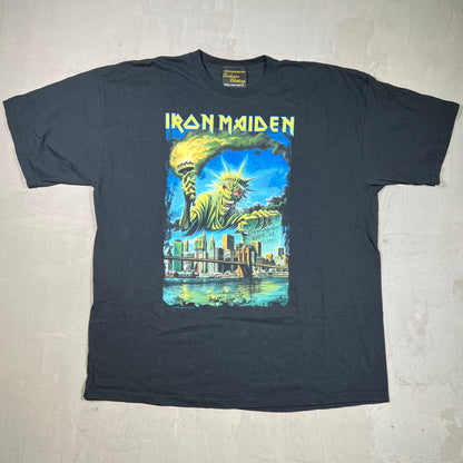 2008 Iron Maiden "Somewhere Back In Time World Tour" New York Black Tee Size XXL USED v19894