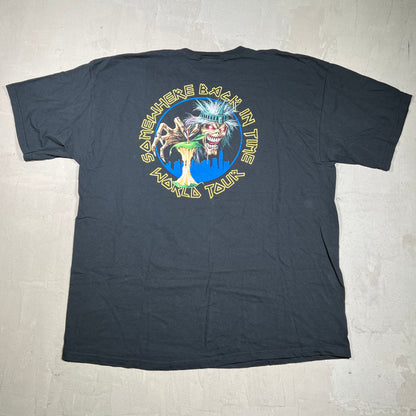 2008 Iron Maiden "Somewhere Back In Time World Tour" New York Black Tee Size XXL USED v19894