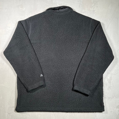 Supreme Polartec Black Fleece Half Button Up Size Large USED x18089
