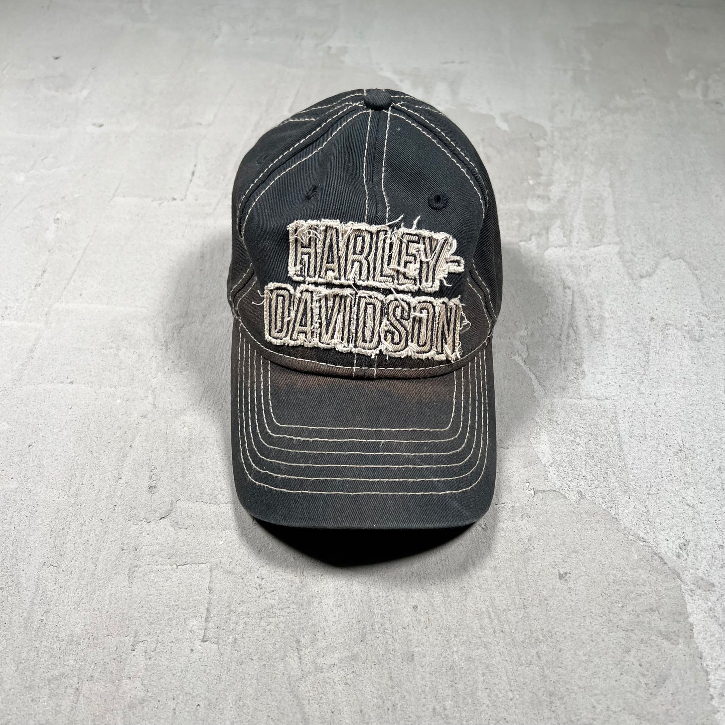 Y2K Harley Davidson Black Sun Faded Hat USED v19890