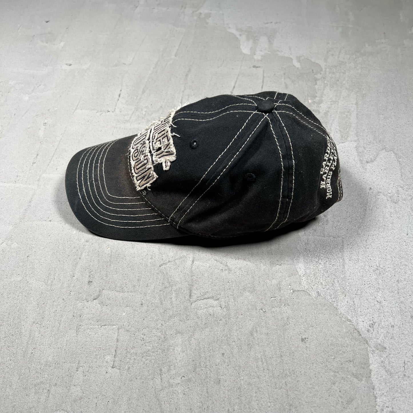 Y2K Harley Davidson Black Sun Faded Hat USED v19890