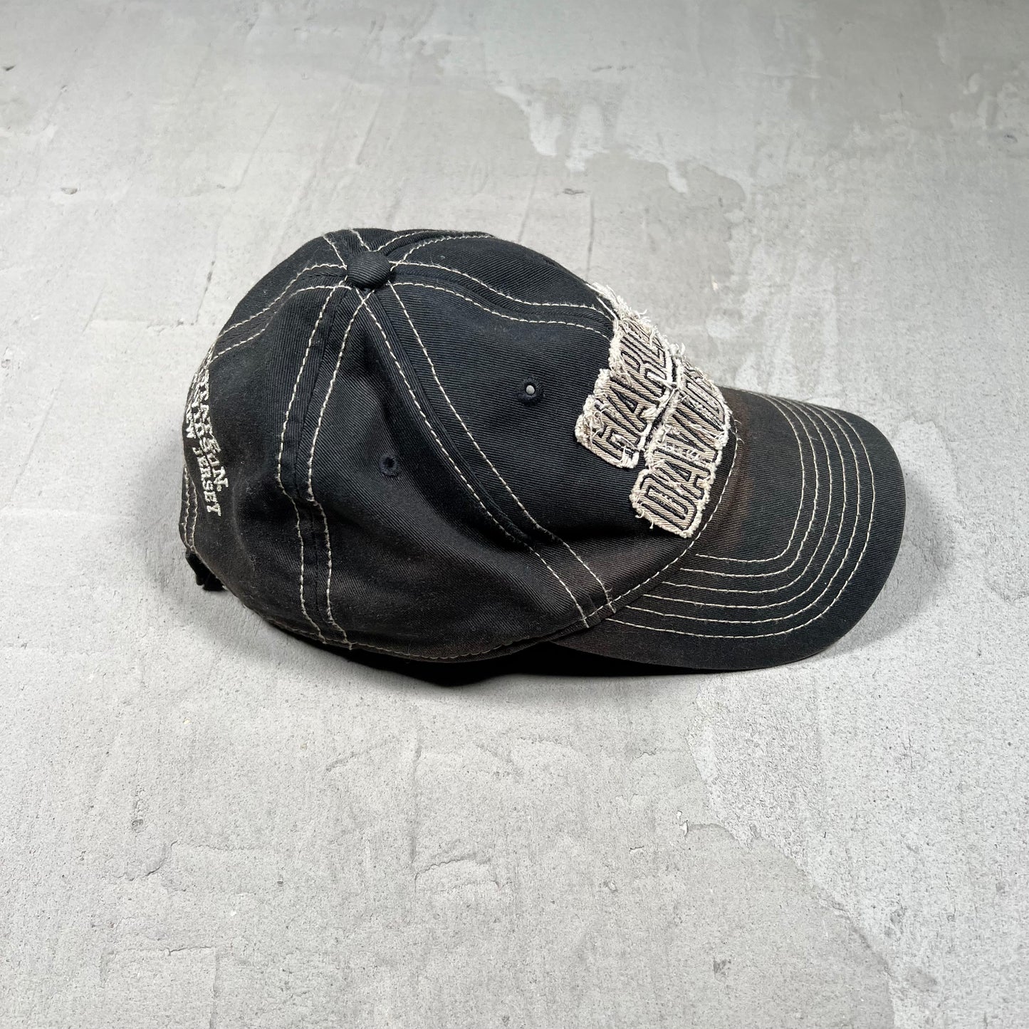 Y2K Harley Davidson Black Sun Faded Hat USED v19890