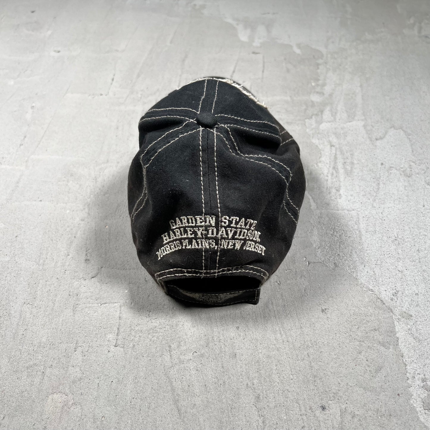 Y2K Harley Davidson Black Sun Faded Hat USED v19890