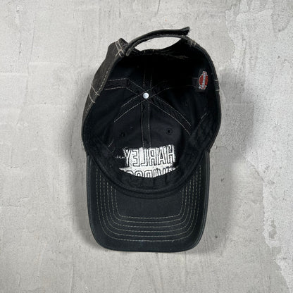 Y2K Harley Davidson Black Sun Faded Hat USED v19890