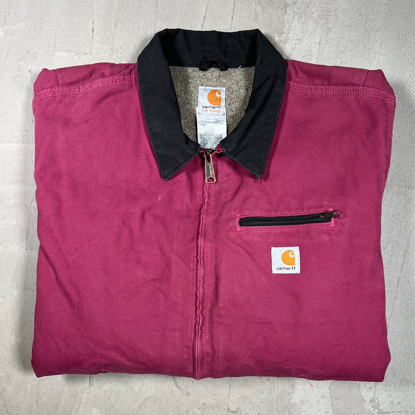 Y2K Carhartt Detroit J97 Raspberry Fleece Lined Workwear Jacket Size XL (women) USED v199874